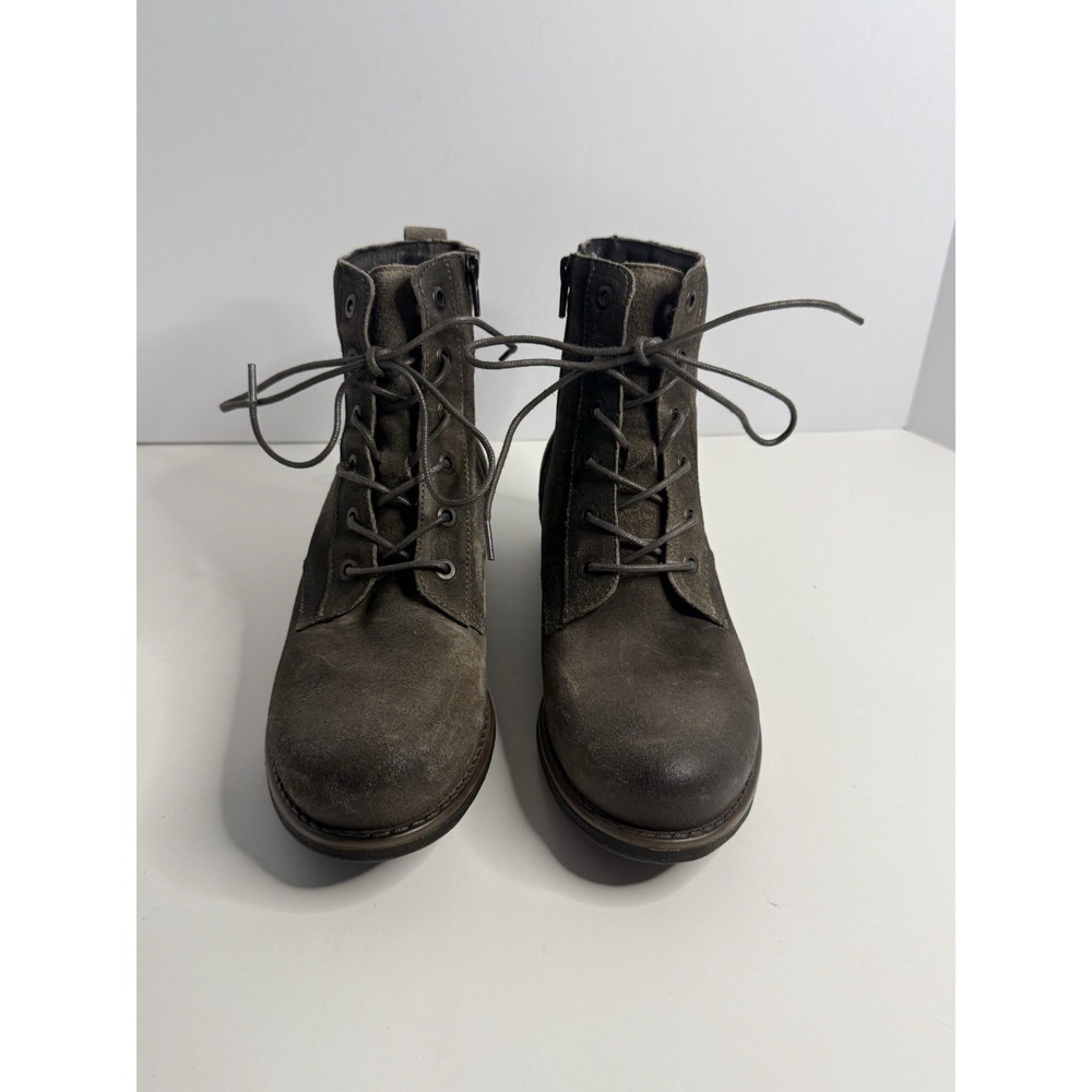 Taos Boot Camp Boots Womens 38 US 7 7.5 Smoke Grey Rugged Suede Comfort ZipAnkle - Picture 2 of 10